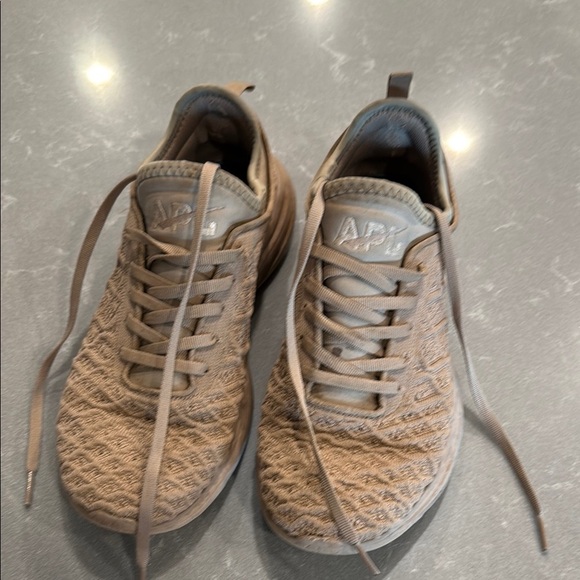 APL Tan Athletic Shoes with Woven Upper and Low-Top Design - Picture 1 of 7